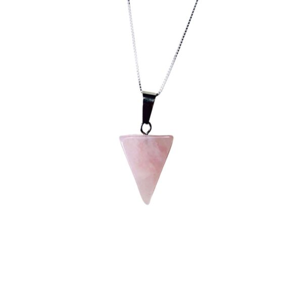 triangulo cristal cuarzo rosado